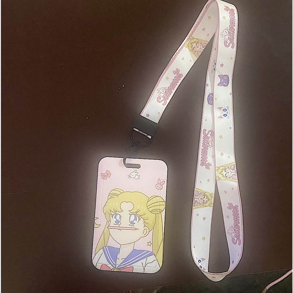 Sailor moon id card holder lanyard